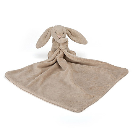 Doudou Lapin beige marron blanc couverture Un rêve de bébé