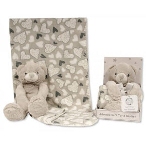 Coffret peluche ourson avec son plaid personnalisable vendu par rêves de fil