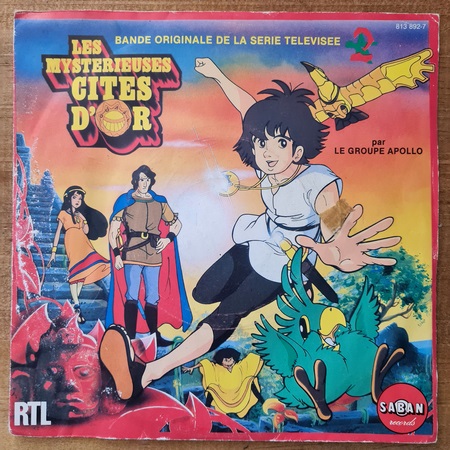 Disque vinyle 45 tours Les Mystérieuses Cités d'Or pour enfant vendu par Rêves de Fil.
