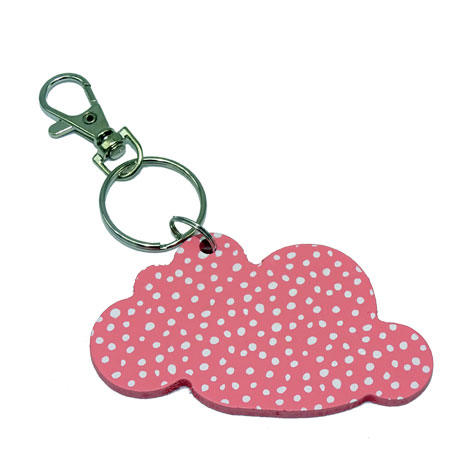 Porte clé rose en forme de nuage, vendu par rêves de fil.