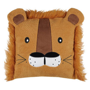 Coussin Zimba le lion, vendu par rêves de fil.