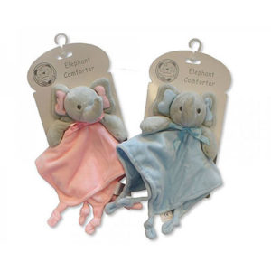 Doudou éléphant bleu ou rose personnalisable vendu par rêves de fil.