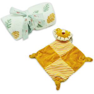 Coffret doudou lion avec son plaid personnalisable vendu par rêves de fil.