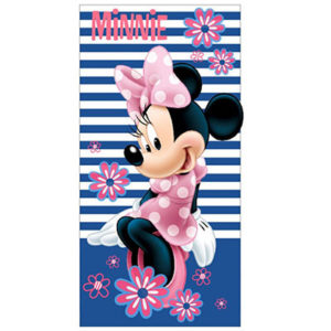 Serviette de bain ou de plage Minnie personnalisable vendu par rêves de fil.