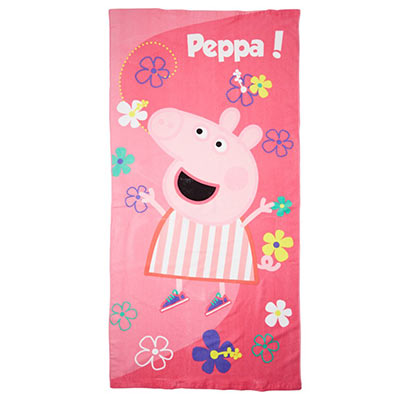 Serviette de bain ou de plage Peppa Pig personnalisable vendu par rêves de fil.