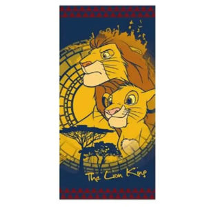 Serviette de bain ou de plage le Roi lion personnalisable, vendu par rêves de fil.
