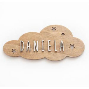 Plaques adhésives décorative en bois personnalisable, vendu par Rêves de Fil.