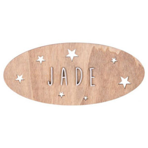 Plaques adhésives décorative en bois personnalisable, vendu par Rêves de Fil.