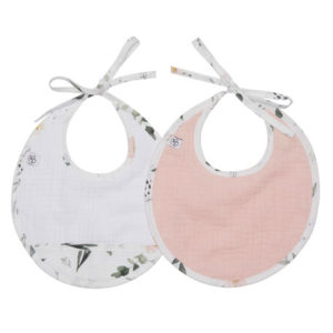 Lot de 2 bavoirs naissance collection Sweet Garden, vendu par Rêves de fil.