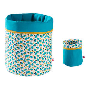 Set de 2 corbeilles de rangement en tissu de la collection Baby Pop, vendu par Rêves de fil.