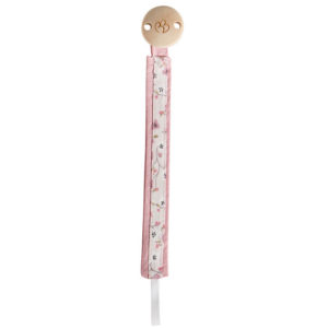 Attache-sucette en pur coton et bois naturel collection Frenchy Liberty, vendu par Rêves de fil.