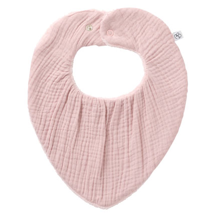 Un joli bandana absorbant en gaze de coton et éponge bambou à personnaliser, couleur rose pétale. Vendu par Rêves de fil.