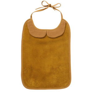 Grand bavoir bambou et gaze de coton, couleur havane de BB & Co. Vendu par Rêves de Fil.