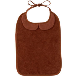 Grand bavoir bambou et gaze de coton, couleur toffee de BB & Co. Vendu par Rêves de Fil.