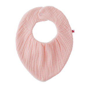 Un joli bandana absorbant en gaze de coton et éponge bambou à personnaliser, couleur rose blush. Vendu par Rêves de fil.