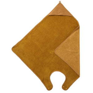cape de bain tablier en bambou couleur havane de BB and co vendu par rêves de fil