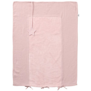 Housse de matelas à langer, dimension 60x80cm, couleur rose pétale. Vendu par Rêves de Fil.