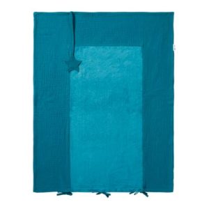 Housse de matelas à langer, dimension 60x80cm, couleur vert paon. Vendu par Rêves de Fil.