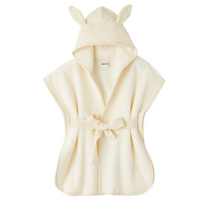 Peignoir bambou et gaze de coton pour enfant de 0 à 4 ans, couleur mousse de lait. Vendu par Rêves de fil.