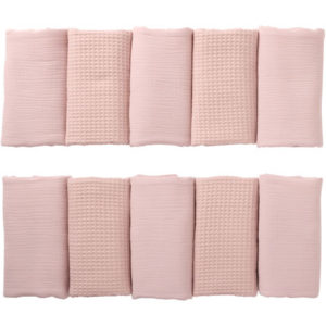 Tour de lit modulable et respirant avec 10 éléments. Collection Mix & Match, couleur rose pétale. Vendu par Rêves de Fil.