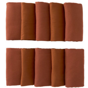 Tour de lit modulable et respirant avec 10 éléments. Collection Mix & Match, couleur toffee. Vendu par Rêves de Fil.