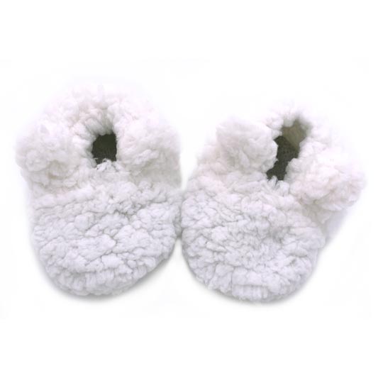 Chaussons ours en sherpa blanc BB&Co par rêves de fil