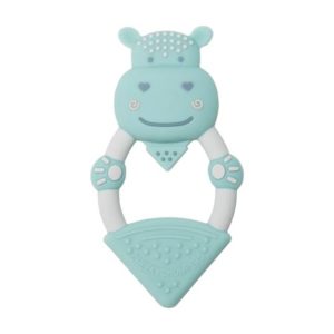 Anneau de dentition silicone forme hippopotame. Vendu par Rêves de Fil.