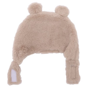Bonnet chapka en sherpa beige BB&Co, vendu par Rêves de fil.