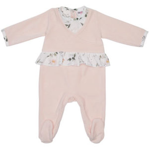 Dors-bien velours blush à volant imprimé BB&Co vendu par rêves de fil