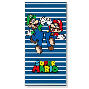 Serviette de bain ou de plage mario et luigi personnalisable, vendu par rêves de fil.