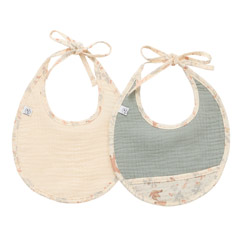 Lot de 2 bavoirs naissance – Enchanted Garden
