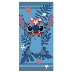 Serviette de bain ou de plage Stitch fleurs personnalisable vendu par rêves de fil.