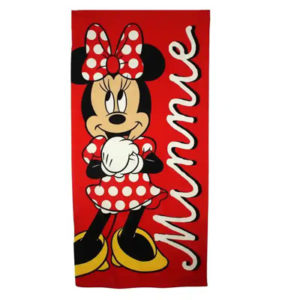 Serviette de bain ou de plage minnie personnalisable, vendu par rêves de fil.