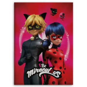 Plaid, couverture Miraculous Ladybug et Chat noir personnalisable vendu par rêves de fil.