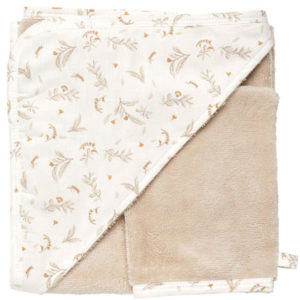 Cape de bain bambou + gant – Daydream – biscuit bb&co par rêves de fil