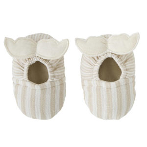 Chaussons avec ailes d’ange rayé galet BB&co par rêves de fil