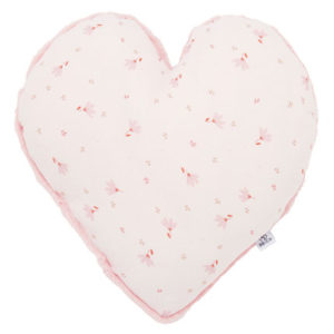 Coussin déco forme cœur gaze coton / angora – Lovely Blossom par rêves de fil