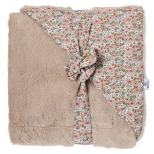 Couverture Luxe 70x100cm fausse fourrure angora beige / liberty – Afternoon Tea de Bb&co par rêves de fil