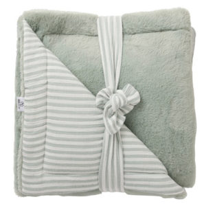 Couverture bébé Luxe rayé vert de gris de Bb&co par rêves de fil