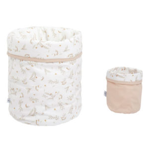 Set de 2 corbeilles de rangement en tissu de la collection BB&co daydream, vendu par Rêves de fil.