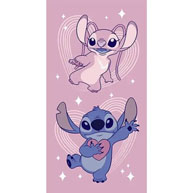 Serviette de bain ou de plage Stitch et angel personnalisable vendu par rêves de fil.