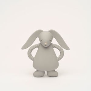 Moonie – lapin de dentition, hochet de dentition vendu par rêves de fil couleur gris