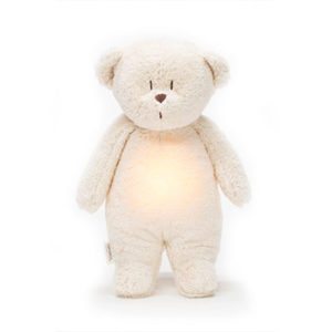 Moonie – ourson nature bio avec sons & lumières blanc polaire vendu par rêves de fil