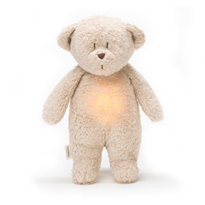Moonie – ourson nature bio avec sons & lumières couleur sable vendu par rêves de fil