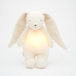 Moonie Peluche lapin nature bio avec sons & lumières Blanc Polaire vendu par rêves de fil