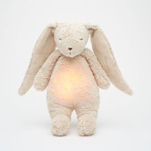 Moonie Peluche lapin nature bio avec sons & lumières sable vendu par rêves de fil