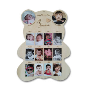 cadre photo évolutifs personnalisable de votre enfant de 1 à 12 mois