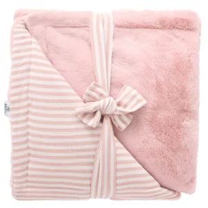 Couverture bébé Luxe rayé vieux rose de Bb&co par rêves de fil