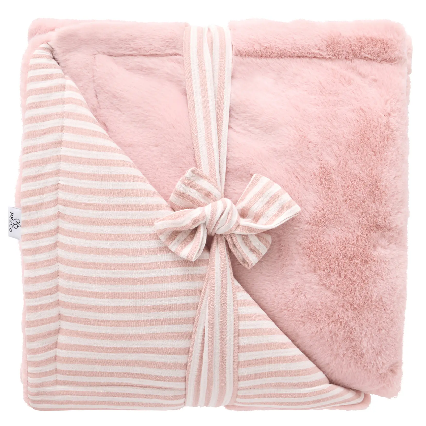 Couverture bébé Luxe rayé vieux rose de Bb&co par rêves de fil