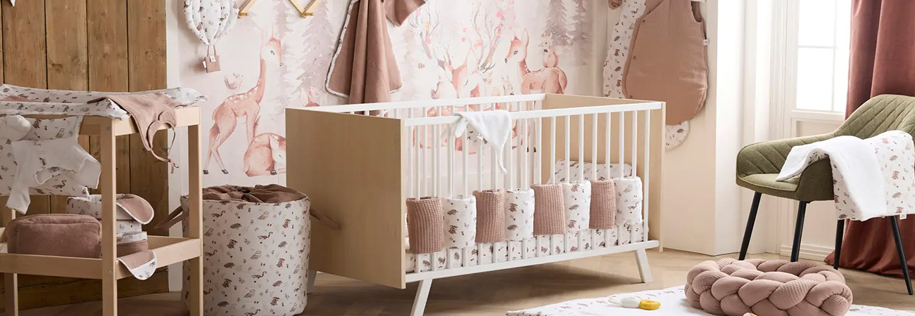 chambre de bébé avec la collection cosy forest de Bébé and Co